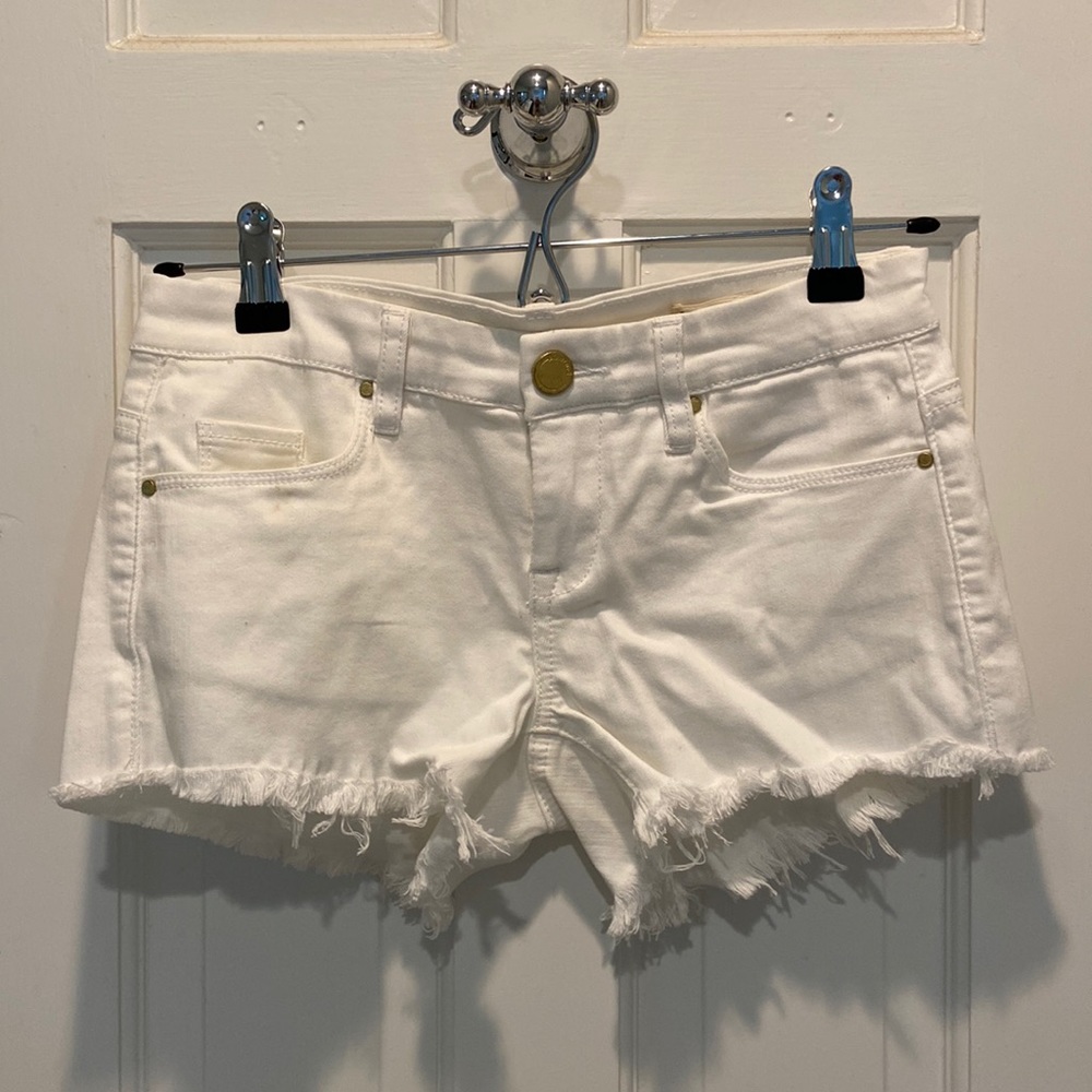Blank NYC white denim shorts